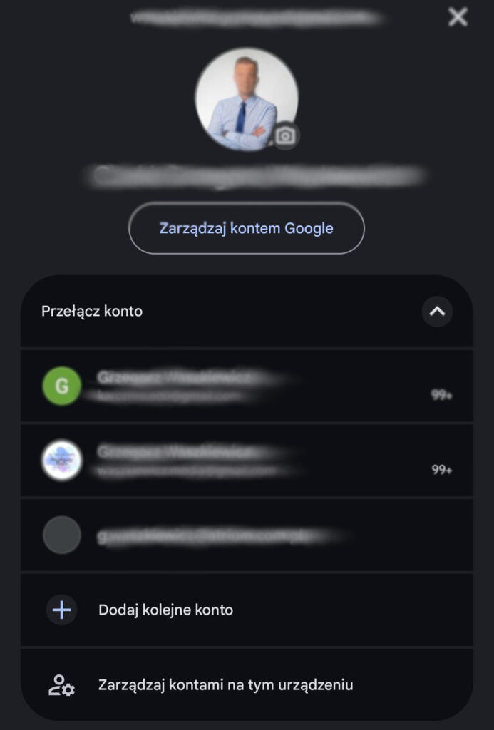 Dodawanie kolejnego konta Gmail w aplikacji Gmail na telefonie
