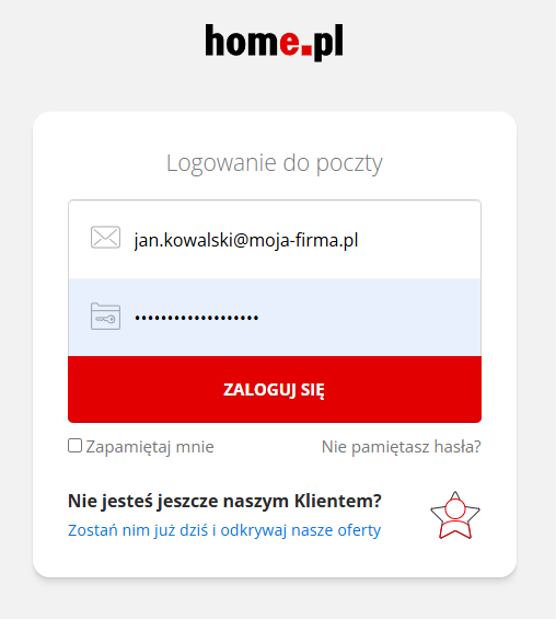 Logowanie Poczta home.pl – formularz logowania do skrzynki e-mail