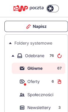 Jak wysłać nową wiadomość w Poczta WP — przycisk Napisz