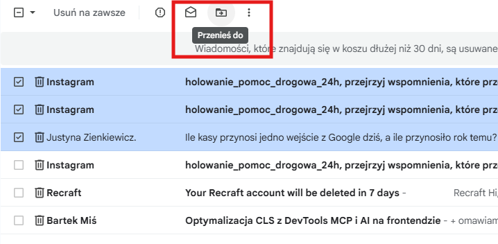 czy można odzyskać wiadomości po opróżnieniu kosza Gmail