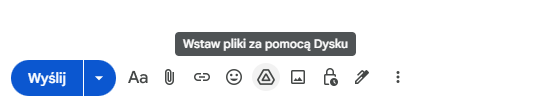 Jak przesłać plik z Google Drive w Gmail — przycisk Wstaw pliki za pomocą Dysku