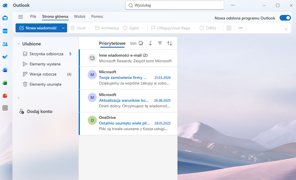 Nowy Outlook dla Windows 11 – bezpłatna aplikacja pocztowa Microsoft Outlook