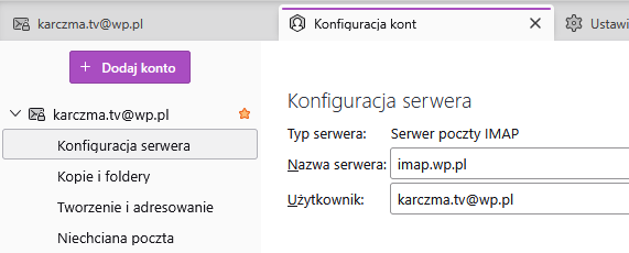 Dodawanie nowego konta e-mail z ustawień Thunderbirda
