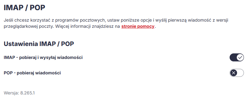 Włączenie dostępu IMAP w Poczcie WP