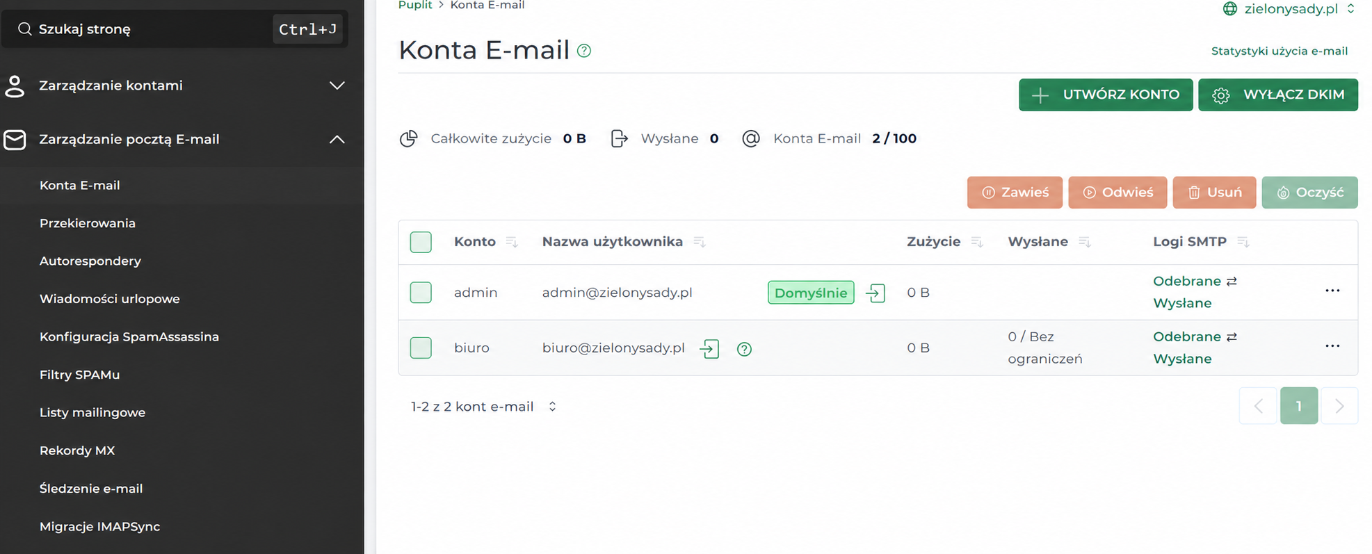 Tworzenie skrzynki e-mail na hostingu w panelu zarządzania