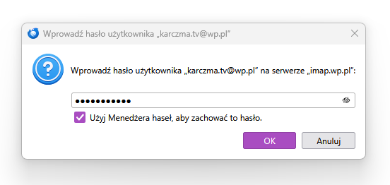 Zapamiętanie hasła do poczty w Menedżerze haseł Thunderbird