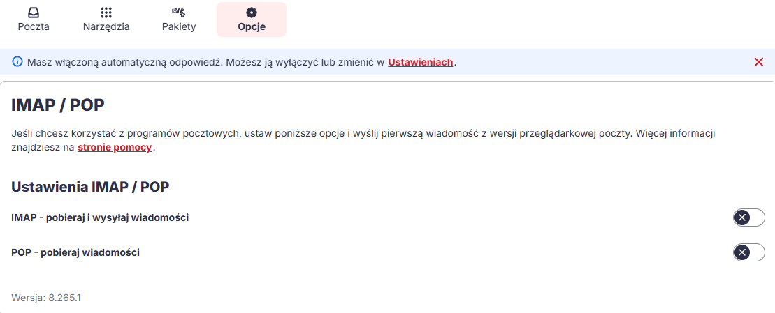 Wyłączony dostęp IMAP w Poczcie WP