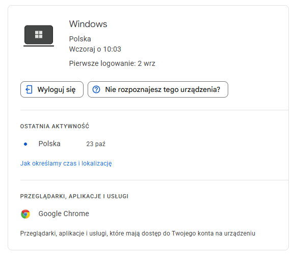 Zdalne wylogowanie Gmaila i konta Google z innego urządzenia